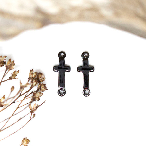 Gunmetal Plated 14x5.5mm Cross Link