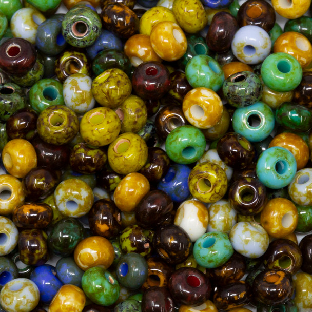 Size 6 Czech Seed Beads -- 1372 Travertine Parquet