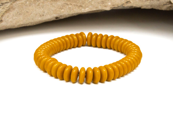 Czech Glass 6mm Disc Spacer Beads - Mustard Orange Opaque