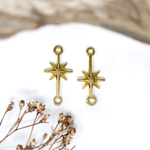 18kt Gold Plated 19x9mm North Star Link