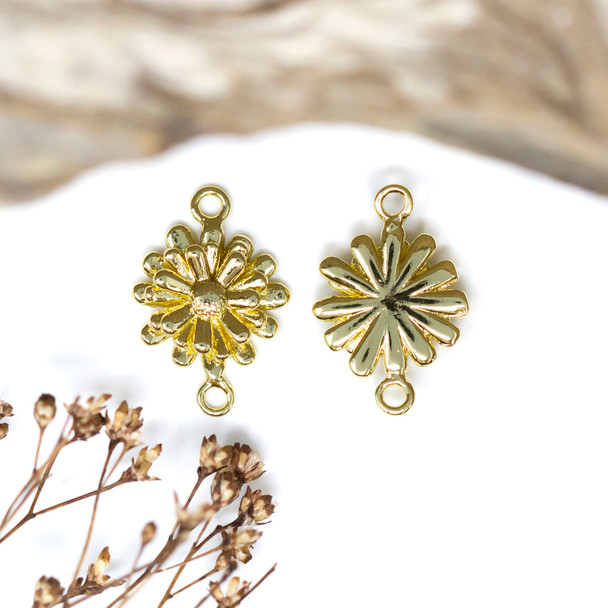 18K Gold Plated 18x12mm Flower Link
