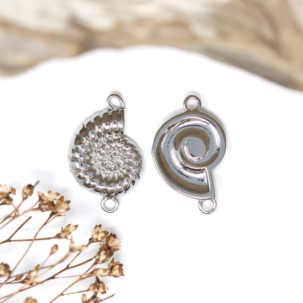 Platinum Plated 20x12.5mm Nautilus Link