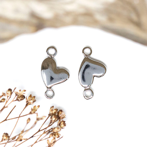 Platinum Plated 16x9.5mm Small Heart Link