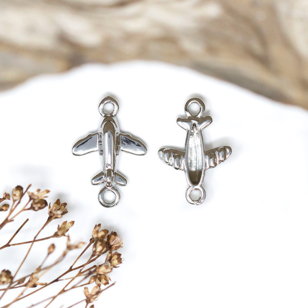 Platinum Plated 18x12.5mm Airplane Link