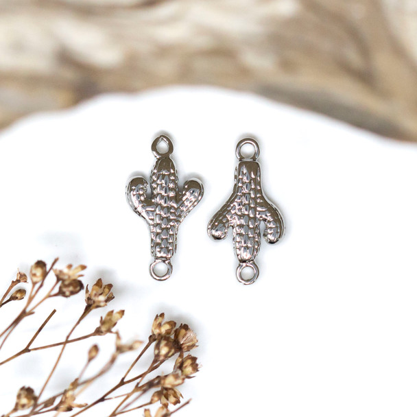 Platinum Plated 16x9mm Saguaro Cactus Link