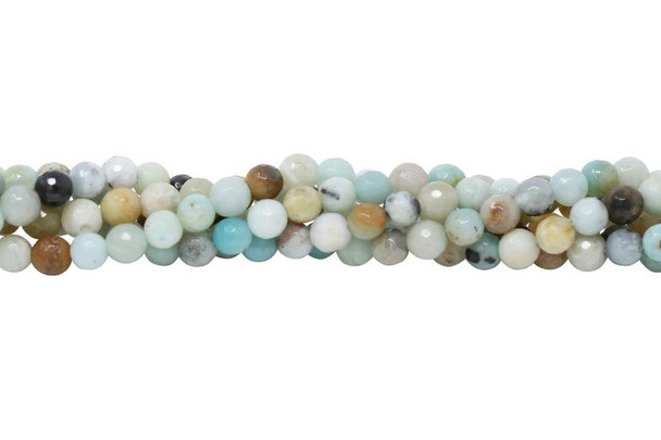 Amazonite Multi Color Polished 6mm Faceted Round