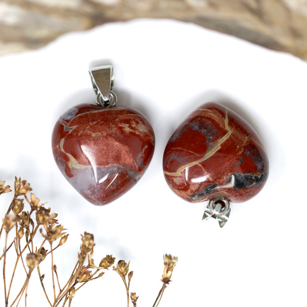 Poppy Jasper Polished 20mm Heart Pendant
