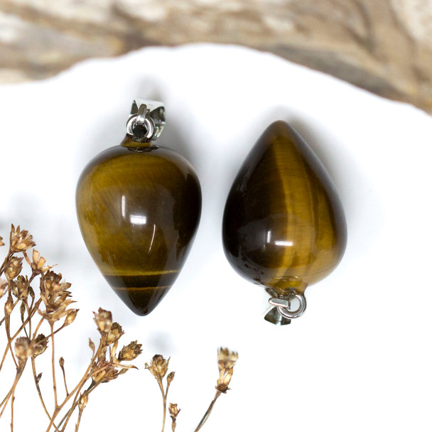Tiger Eye 16x22mm Drop Pendant