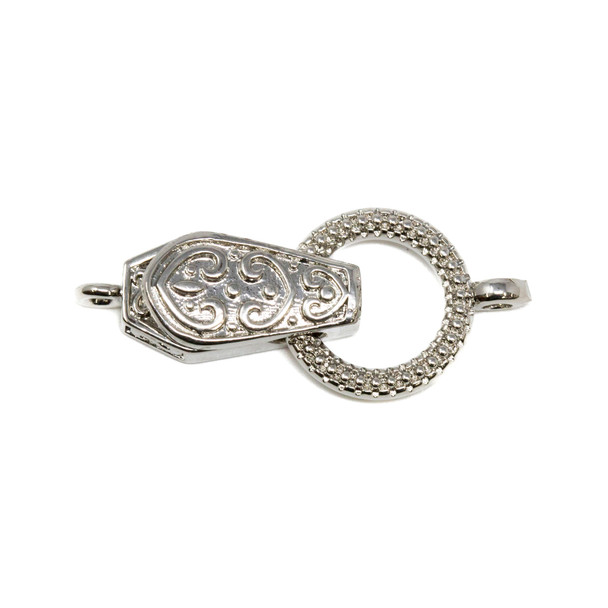 Fold Over Magnetic Clasp - Silver Plated