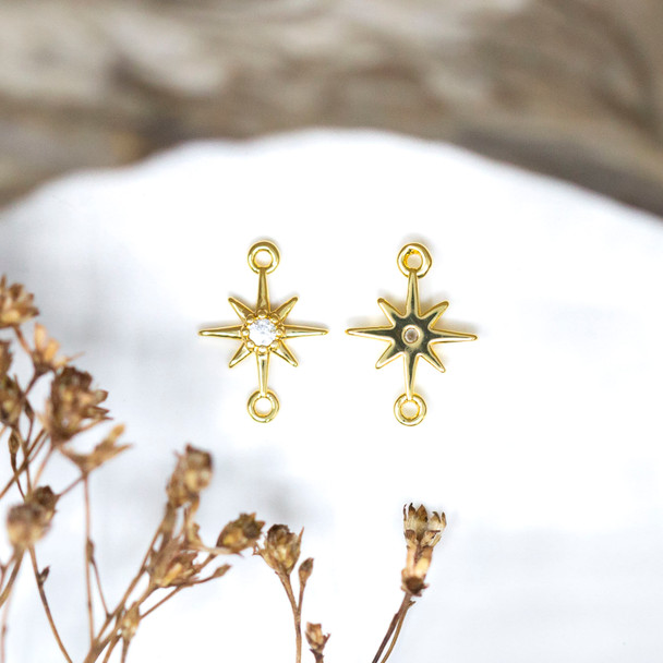 Gold Plated 12x8mm North Star Link