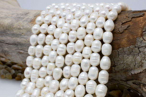 Freshwater Pearls Polished White 8-11mm Rice