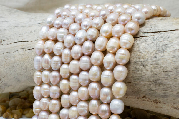 Freshwater Pearls Polished Peach Lilac  8-11mm Rice