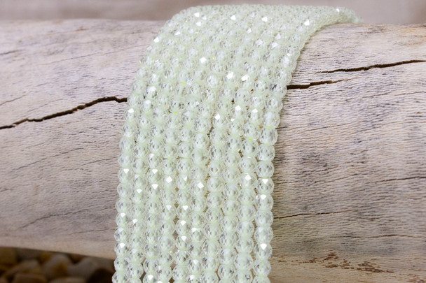 Zircon CZ AA Grade Polished Light Lime 3x4mm Faceted Rondelle