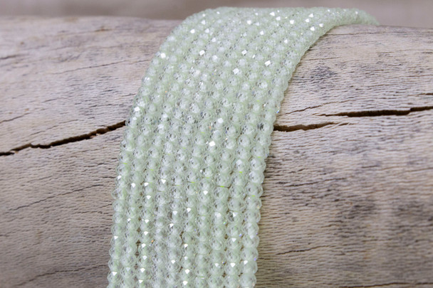 Zircon CZ AA Grade Polished Light Lime 2x3mm Faceted Rondelle