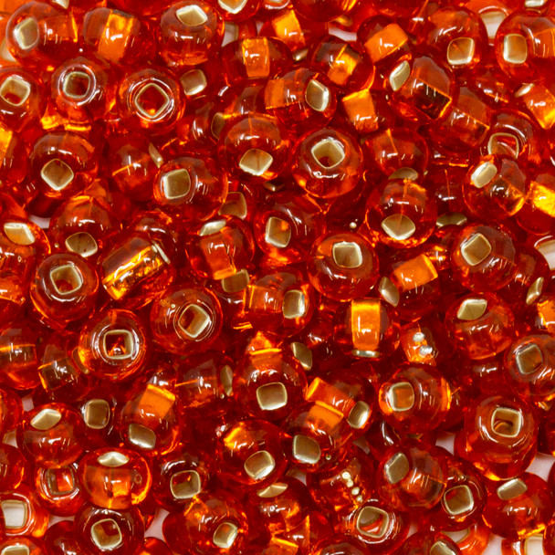 Size 6 Czech Seed Beads -- 615 Dark Hyacinth / Silver Lined