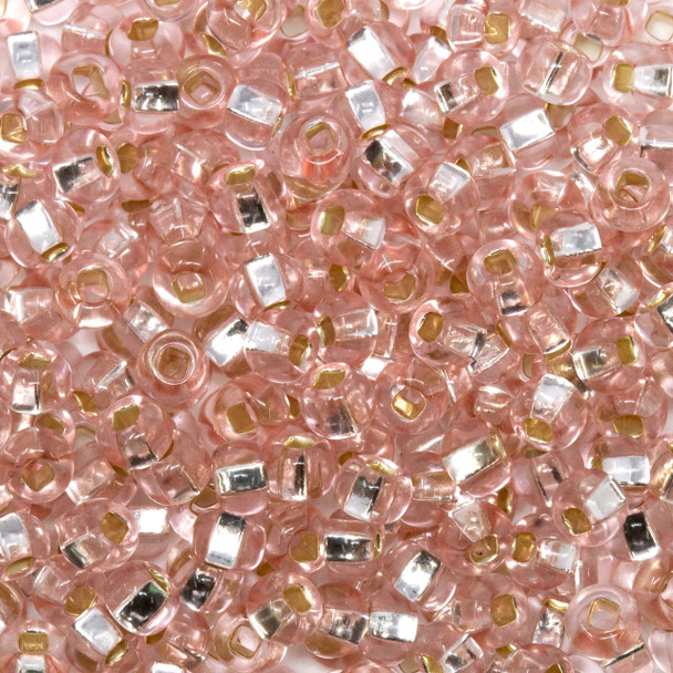 Size 6 Czech Seed Beads -- 1169 Light Rose / Silver Lined