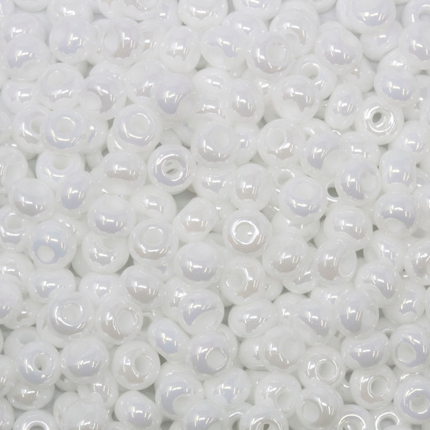 Size 6 Czech Seed Beads -- 183 White Luster