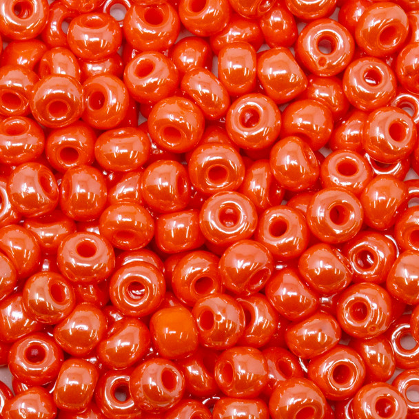 Size 6 Czech Seed Beads -- 631 Dark Orange Luster