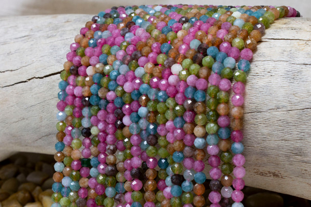 Jade Polished 4.5mm Tourmaline Color Faceted Round