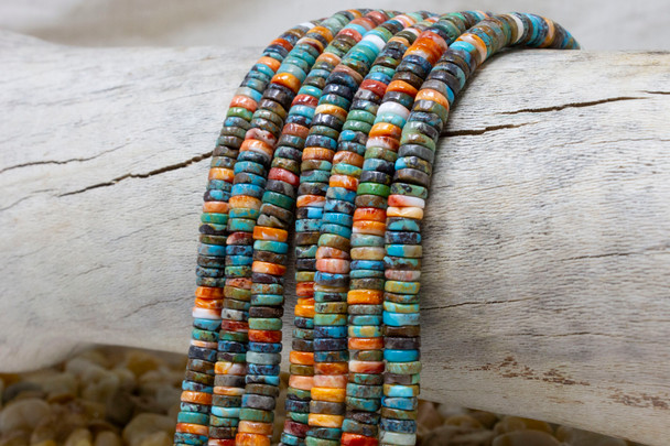 Turquoise & Spiny Oyster 6mm Heishi