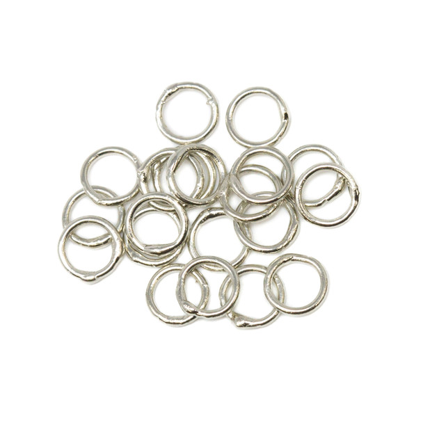 Platinum Plated  5mm 21 Gauge CLOSED Jump Rings - 20 Pieces