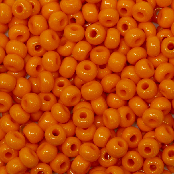 Size 6 Czech Seed Beads -- 111 Dark Orange