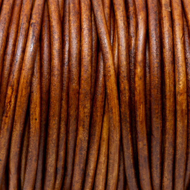 Natural Light Brown 4mm Leather Cord - Sold by the Foot