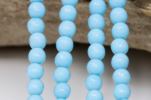 Czech Glass 4mm Round -- Opaque Baby Blue