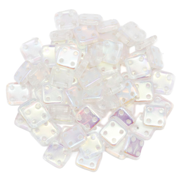 CzechMates® QuadraTile Beads -- Crystal AB