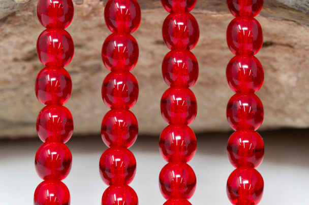 Czech Glass 6mm Round -- Siam Ruby