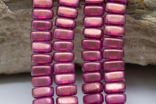 CzechMates® 6x3mm 2 Hole Bricks -- Halo Madder Rose