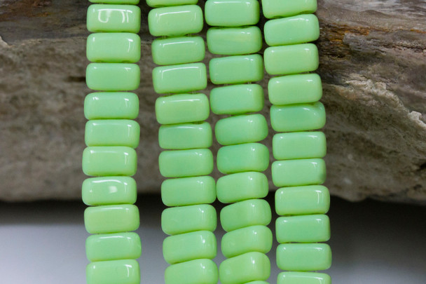 CzechMates® 6x3mm 2 Hole Bricks -- Honeydew