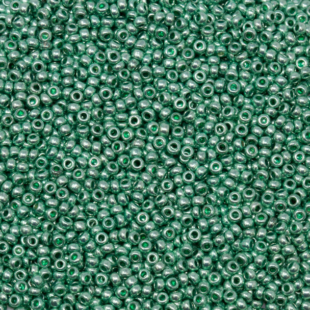Size 11 Czech Seed Beads -- 1215 Spearmint Chrome