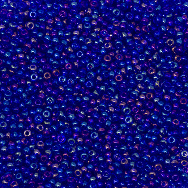 Size 11 Czech Seed Beads -- 644 Dark Sapphire Rainbow