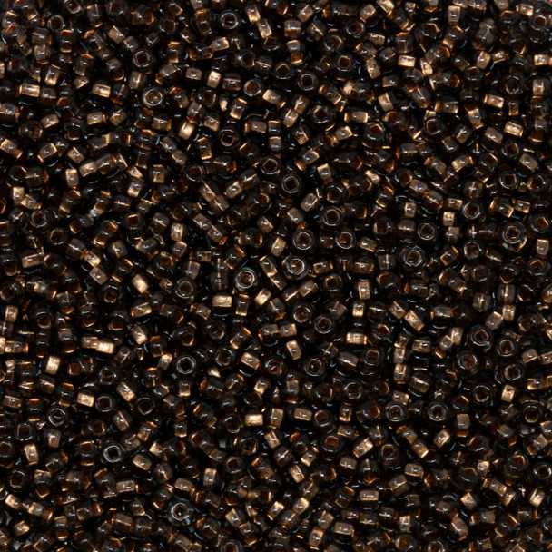 Size 11 Czech Seed Beads -- 884 Black Diamond / Copper Lined