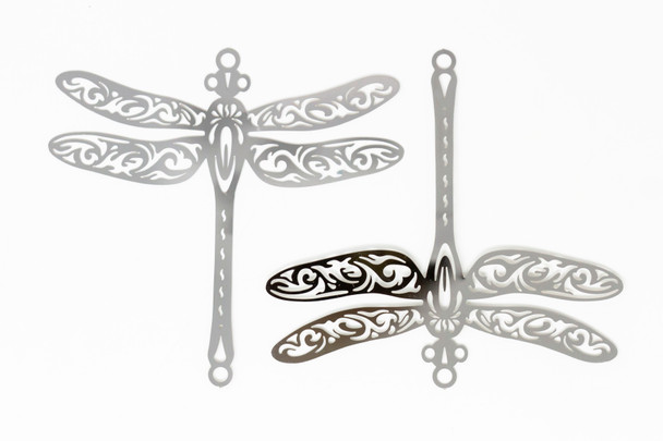 Silver Plated Stainless Steel 64x67mm Dragonfly Link