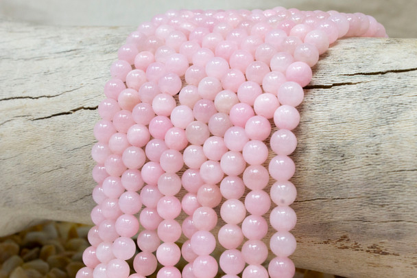 Natural Jade Polished Dyed Candy Pink 6mm Round