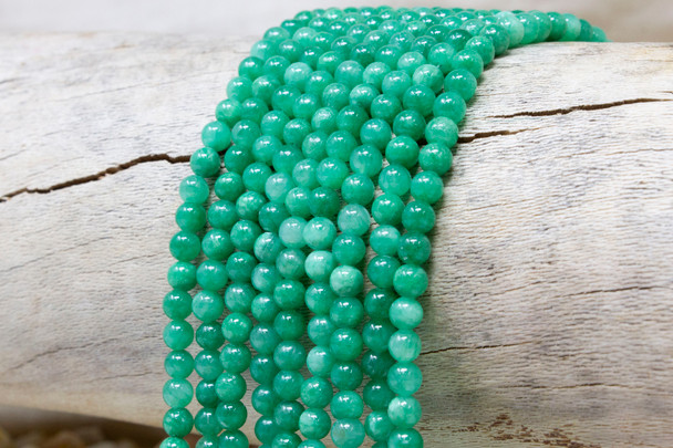 Natural Jade Polished Dyed Green 4mm Round