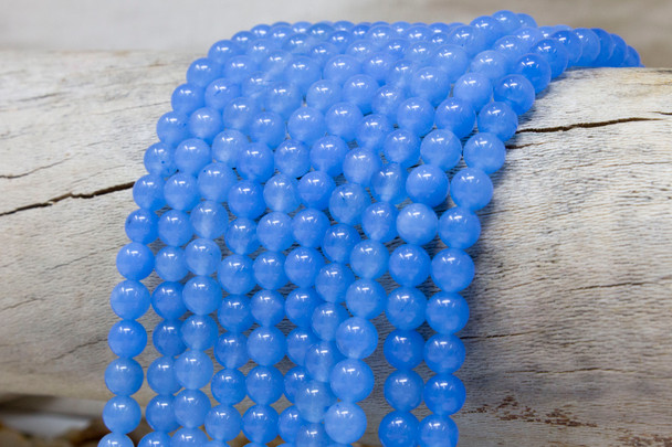 Natural Jade Polished Dyed Light Sapphire 6mm Round