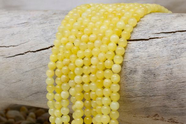 Natural Jade Polished Dyed Yellow 4mm Round