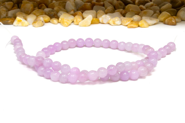 Natural Jade Polished Dyed Lilac 6mm Round