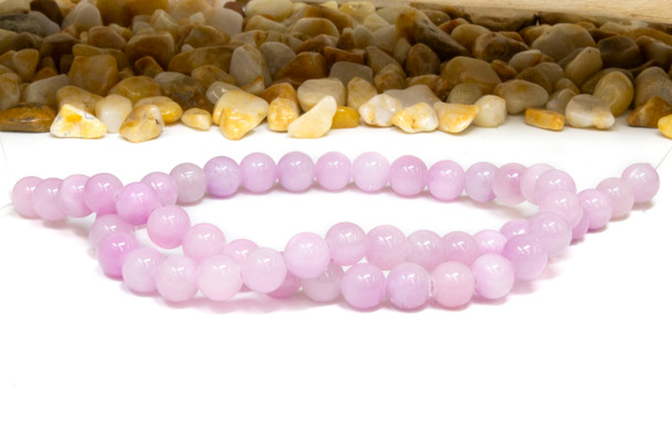 Natural Jade Polished Dyed Lilac 8mm Round