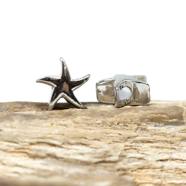 Platinum Plated 9.5mm Starfish Bead