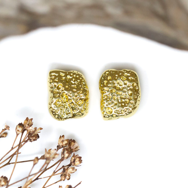 Gold Plated 12x10mm Nugget Bead