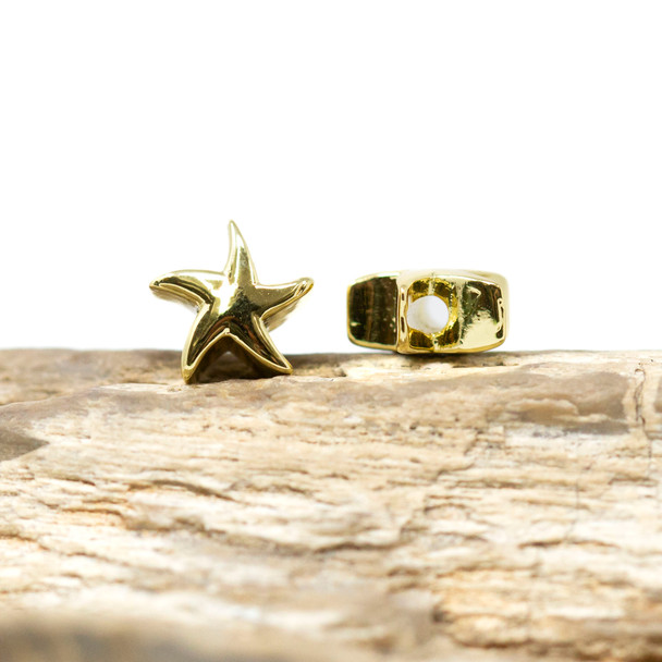 Gold Plated 9.5mm Starfish Bead