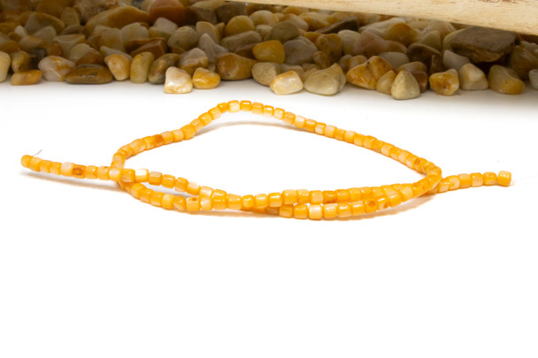 Natural Shell Apricot Dyed 3.5mm Polished Drum