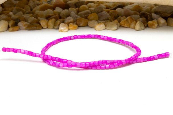 Natural Shell Hot Pink Dyed 3.5mm Polished Drum