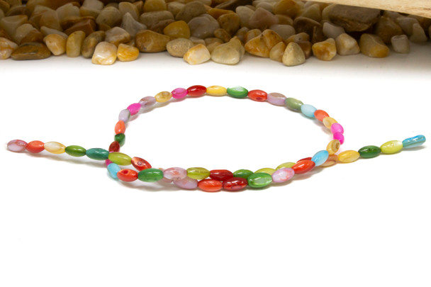Natural Shell Multi Colored Dyed 4x8mm Polished Rice