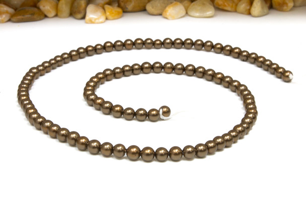 South Sea Shell Pearl Dark Brown 4mm Round
