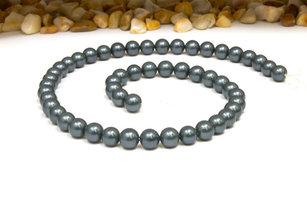 South Sea Shell Pearl Slate Blue 8mm Round